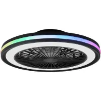 Mantra-Iluminacion LED plafondventilator Gamer Big zwart DC stil 56 cm CCT RGB Big, dimbaar, zwart, Woon-/ Eetkamer, Kunststof, Modern