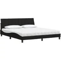 vidaXL Bed met matras "Hanko" stof zwart 180x200 cm