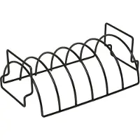 Monolith Sparerib Houder - 34x20x12.5cm - Zwart Gecoat Staal - Voor de Perfecte Spareribs - BBQ Rek