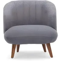 Vente-Unique.nl Fauteuil van boucl? stof - Antraciet - JANINA