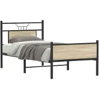 vidaXL Bedframe zonder matras hout sonoma eikenkleurig 90x200 cm