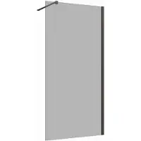 Guido Gusto Inloopdouche 30x200 8mm Nano glas mat zwart serie Silvio Rookglas