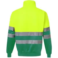 VELILLA Sweat Col Zippe Bicolore Haute Visibilit? Fluo Yellow/Green - V5701 - Maat 2XL