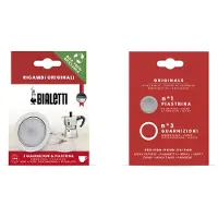 Bialetti Dichtingen en filterplaat voor alum. moka koffiepotten voor 3/4 kopjes