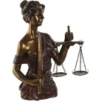 Home ESPRIT decoratie beeldje Vrouwe Justitia - hars - koper kleur - 24 x 34 cm - Rechtspraak