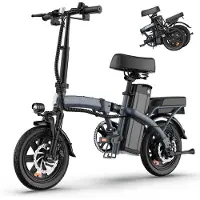 SmartAI Elektrische Fiets - Motor 250W - Actieradius 60km - 14 Inch -25km/ - 48V/7.5Ah -vouwbaar E-bike -stads E-bikes & E-Nederland - blauw