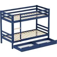 Happy Garden Kinderstapelbed 190x90cm donkerblauw met laden AMBRE