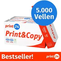Print24 Printerpapier kopieerpapier 5000 vellen 10 x 500 A4 80g premium wit testwinnaar PEFC