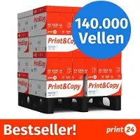 Print24 Printerpapier kopieerpapier 140000 vellen 28 x 5000 A4 80g premium wit testwinnaar PEFC