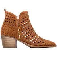 Xti Dames Enkellaarsjes 145267 bruin (37), 3 tot 5 cm, Ritssluiting, Casual, Sportief 14526701-CAMEL