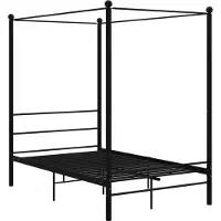 vidaXL Hemelbedframe metaal zwart 140x200 cm