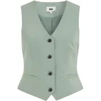 We fashion - Dames getailleerd gilet - Slim Fit - Pastelgroen - Maat: 34