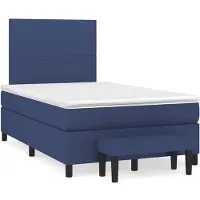 DKD Home Decor Boxspring met matras stof blauw 120x190 cm