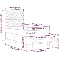 vidaXL Boxspring bed met kussen Donkergroen 200 x 100 cm Fluweel