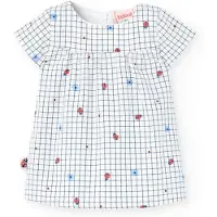 Boboli Poplin Check Korte Mouw Jurk