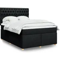 vidaXL Boxspringbed met matras, zwart, 140x200 cm, stof