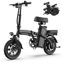 SmartAI HillMiles Mile1 Elektrische Fiets - Motor 250W - Actieradius 60km - 14 Inch -25km/ - 36V/10.4Ah -vouwbaar E-bike -stads E-bikes & E-Nederland - Zwart