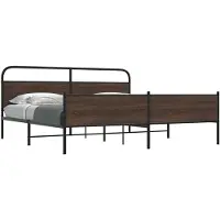 vidaXL Bedframe zonder matras metaal bruin eikenkleurig 200x200 cm