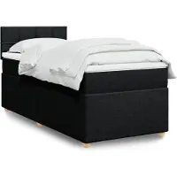 vidaXL Boxspring met matras stof zwart 90x190 cm