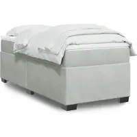 vidaXL Boxspring met matras fluweel lichtgrijs 90x190 cm