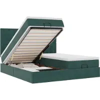 vidaXL Ottoman bed met matrassen 180x200cm fluweel donkergroen