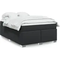 vidaXL Boxspring met matras kunstleer zwart 140x200 cm
