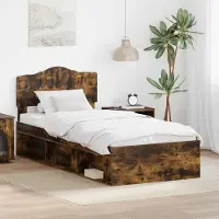 vidaXL Bedframe Rook Eiken 90 x 190 cm Massief grenenhout