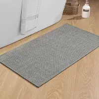 Unyqoos Stijlvolle Antislip Badkamermat met Rubberen Achterkant 43 x 81 cm Lichtgrijs