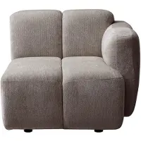 Vente-unique Hoekfauteuil rechts in getextureerde taupe stof CARLIVI