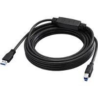 Vision 5 meter USB 3.0-kabel - met actieve versterker in het midden van de kabel - vergulde connectoren - bandbreedte 5 Gbps - USB A (mannelijk) naar USB B (mannelijk) - diameter 5,5 mm - 28+24 AWG - zwart