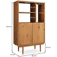 Idimex Highboard SIMONA van massief hout met open plank – eiken afwerking