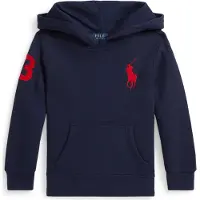 Ralph Lauren Jongens Sweater van fleece met capuchon en marineblauwe Big Pony (3años= 102/108cm), Casual, Sportief, K 322979316005