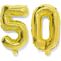 HEMA Folieballon leeftijd 50 60cm goud
