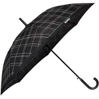 BOSS paraplu Checkered Umbrella Black zwart