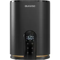 Auronic Luchtbevochtiger - 4 Liter - 40m2 - Geschikt voor Woonkamer, Kantoor, Slaapkamer, Babykamer en Meer - Met Aromatherapie - BPA-Vrij - Zwart