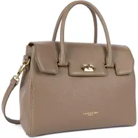 Lancaster Handtas 'Lancaster Sac à main A rabat avec fermoir M Milano Cosmos Sable Foncé' beige