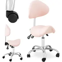 Physa Zadel stoel - In hoogte verstelbare rugleuning en zitting - 51-65 cm - 150 kg - Roze, Zilver