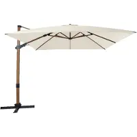Axi Apollo Premium Zweefparasol 300x300cm Houtlook/beige