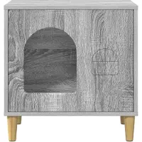 vidaXL Kattenhuis Grijs Sonoma 51 x 30 x 52 cm Bewerkt hout