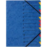 Pagna documentenmap Easy, A4, elastieksluiting, 12-delig, blauw