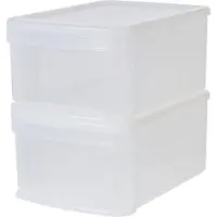 Iris Stacking Drawer - Opberglade - 11 l - Kunstof - Wit/Transparant - Set van 2