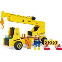 Hape Mobile Crane And Construction Set Geel Kinderen