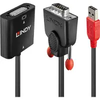 Lindy 38184 video kabel adapter 0,2 meter DVI-D VGA (D-Sub) + USB Zwart, Oranje