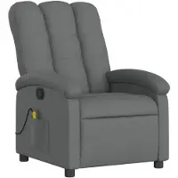 vidaXL Massagestoel in donkergrijze stof