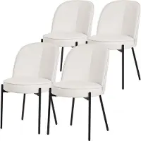 ML-Design Eetkamerstoelen set van 4 beige met rugleuning, gestoffeerde stoelen voor eetkamer & keuken