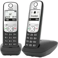 Gigaset 289365 Draadloos telefoon A690 Duo met nummerweergave, zwart