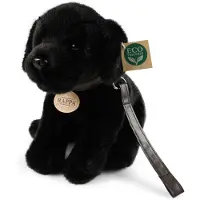 Rappa ECO knuffel hond Labrador 25 cm - realistische knuffel van recyclede PET flessen - zwart