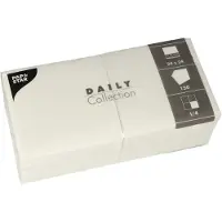 Papstar 150 Servetten DAILY Collection 1/4 vouw 24 cm x 24 cm wit