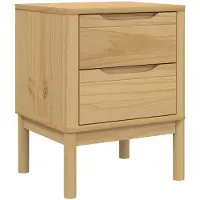 vidaXL Nachtkastje FLORO 45x39x57 cm massief grenenhout wasbruin