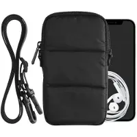 Kwmobile universeel telefoontasje met portemonnee - geschikt voor XL - 6,7/6,8" smartphone - Schoudertasje telefoon - 17,2 x 8,4 cm in zwart
